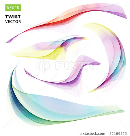 Abstract colorful wave twist spiral Set on white 32169353