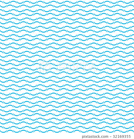 Blue water wavy waves pattern on white background. 32169355