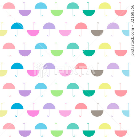 pattern of pastels color flat umbrellas on white 32169356