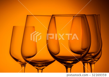 Wine glasses on blue 32169359