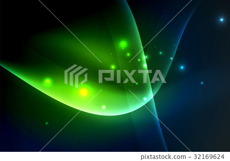 Smoky glowing waves in the dark 32169624
