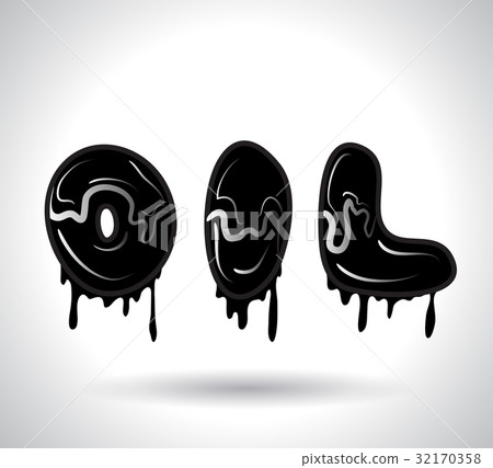 Illustration a word OIL made of dripping oil Illustration a word OIL made of dripping oil 32170358