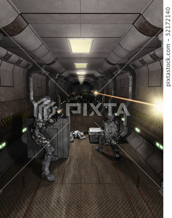 Space Station Corridor Battle Space Station Corridor Battle 32172140