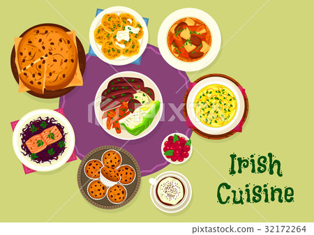 Irish cuisine icon for scandinavian food design 32172264