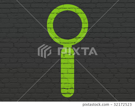 Data concept: Search on wall background 32172523