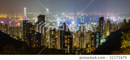 Night view from Hong Kong Victoria Peak 32173879