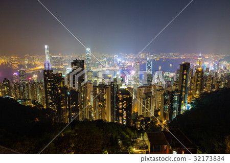 Night view from Hong Kong Victoria Peak 32173884