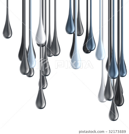 3D white and black glossy paint drop blobs 32173889