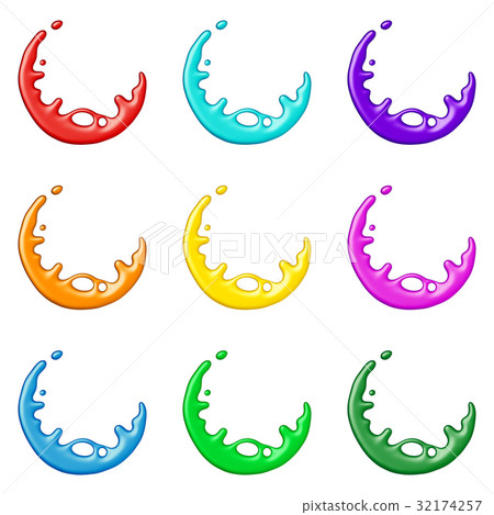 Colored paint splashes collection, isolated on Colored paint splashes collection, isolated on 32174257