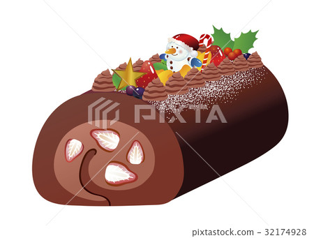 Christmas chocolate roll cake chocolate cream fruit inn Christmas chocolate roll cake chocolate cream fruit inn 32174928