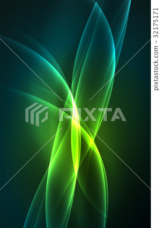Vector glowing wave, smoke 32175171