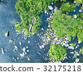Aerial image of river and trees. 32175218