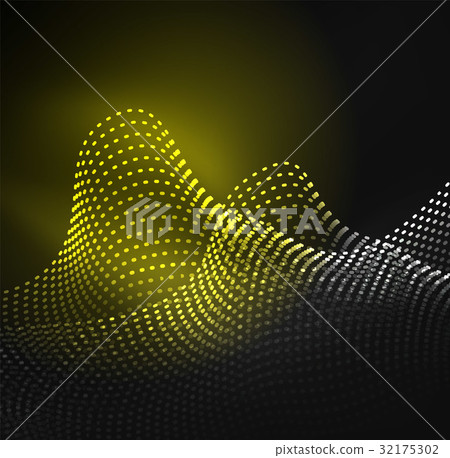 Glowing particles wave design template 32175302