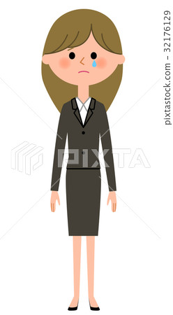 A woman with a suit cries 32176129