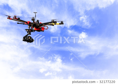Clear blue sky with clouds background. 32177220