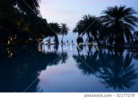 在華欣，泰國北部，Cha Am海灘 32177279