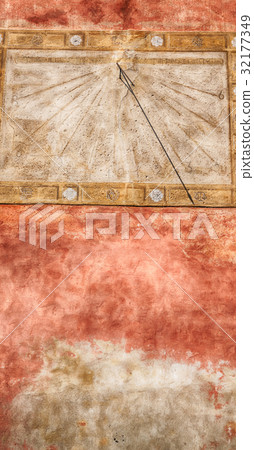 in italy sundial and antique wall in italy sundial and antique wall 32177349