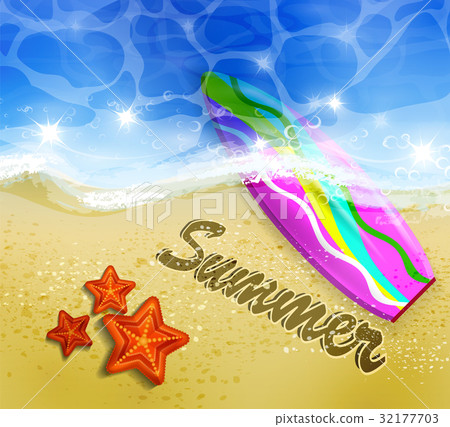 Colorful Summer Surfing Design Colorful Summer Surfing Design 32177703