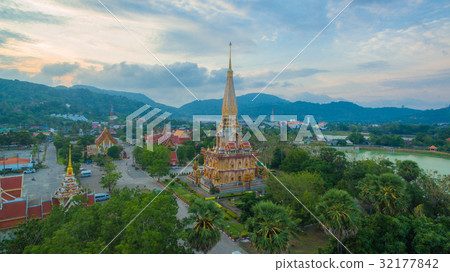 aerial photography above Chalong  temple. 32177842
