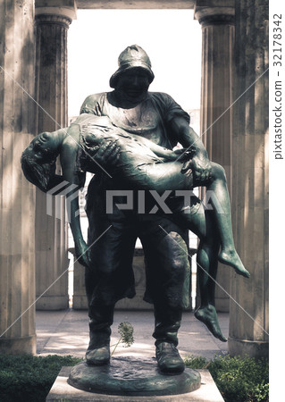 sculpture of a man holding a woman fisher saving  32178342