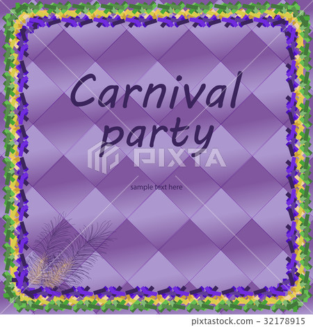 Carnival party card  on a purple background 32178915