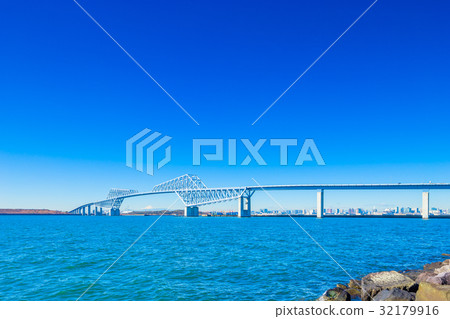 Tokyo Tokyo Gate Bridge and Mt. Fuji (from Wakasu Beach Park) 32179916