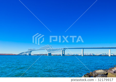 Tokyo Tokyo Gate Bridge and Mt. Fuji (from Wakasu Beach Park) 32179917