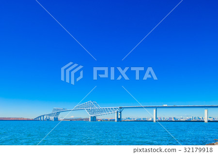 Tokyo Tokyo Gate Bridge and Mt. Fuji (from Wakasu Beach Park) 32179918