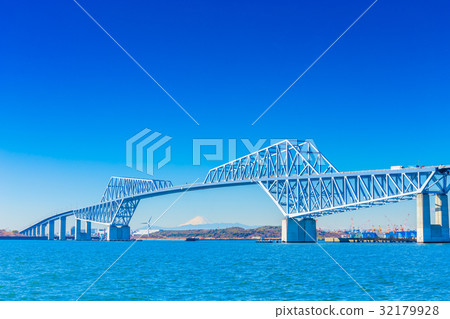 Tokyo Tokyo Gate Bridge and Mt. Fuji (from Wakasu Beach Park) 32179928