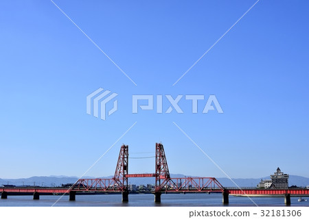 Chikugo River rising bridge Chikugo River rising bridge 32181306