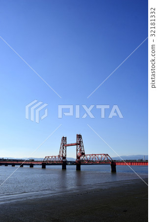 Chikugo River rising bridge Chikugo River rising bridge 32181332