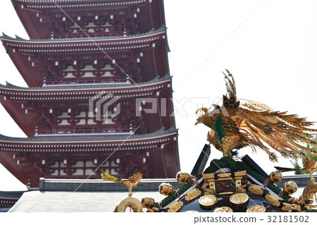 Sensoji Temple Sansha Mikoshi and Five-storied Pagoda Sensoji Temple Sansha Mikoshi and Five-storied Pagoda 32181502