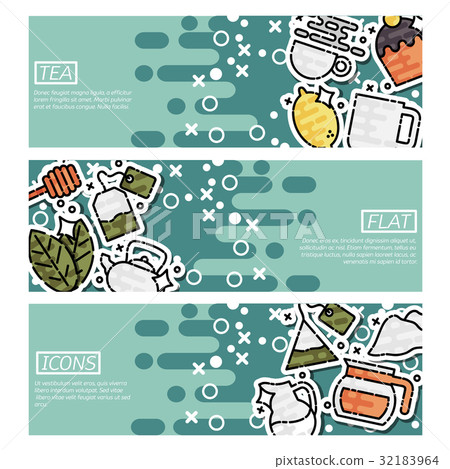 Set of Horizontal Banners about tea 32183964