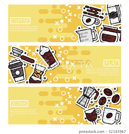 Set of Horizontal Banners about coffee 32183967