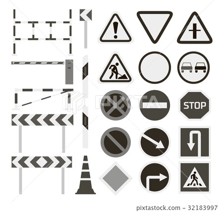 Road barriers and signs Road barriers and signs 32183997