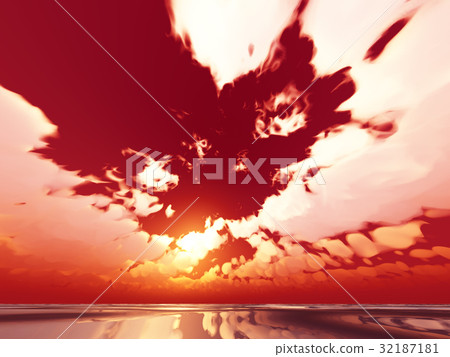 Wind and clouds with the sea 32187181