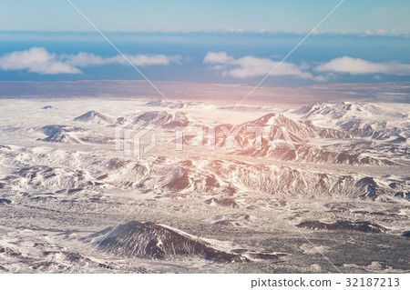Snow covered over mountain aerial view Snow covered over mountain aerial view 32187213