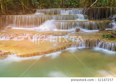 Natural multiple layers stream waterfall Natural multiple layers stream waterfall 32187257
