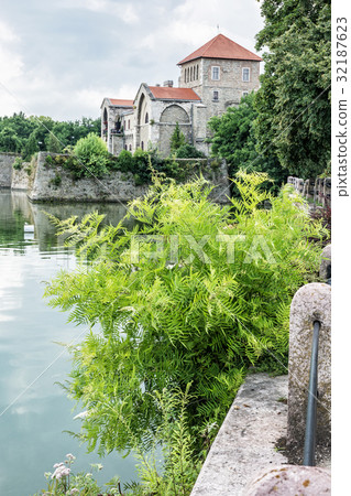 Beautiful castle in Tata, Hungary, fortress, lake Beautiful castle in Tata, Hungary, fortress, lake 32187623