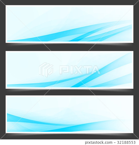 Blue unique abstract wave swoosh header - Stock Illustration [32188553 ...