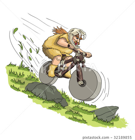 Downhill mountain biker from primal era Downhill mountain biker from primal era 32189855