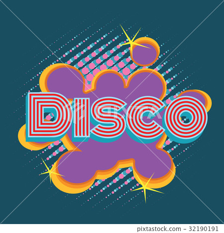 disco pop art lettering 32190191
