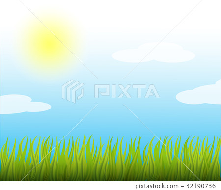 Summer sunny vector illustration. Blue sky Summer sunny vector illustration. Blue sky 32190736