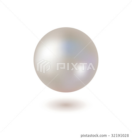 Shiny Pearl on White Background. Vector 32191028