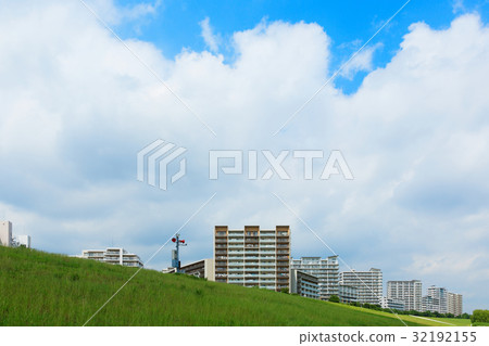 Arakawa disaster management radio chime and residential area 32192155