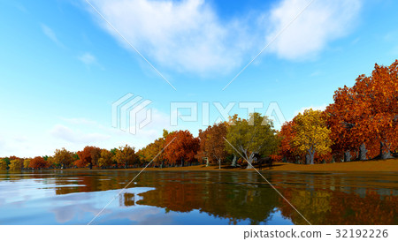 Landscape forest autum 3D render Landscape forest autum 3D render 32192226