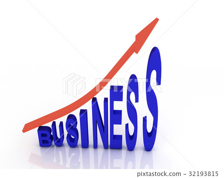 Arrow sign pointing up with business word 3d Arrow sign pointing up with business word 3d 32193815