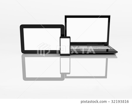 Electronics. Laptop, mobile phone and tablet pc.  32193816