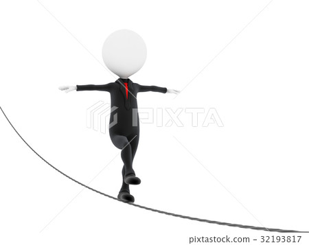 3d businessman in suit ready to take risky steps 32193817