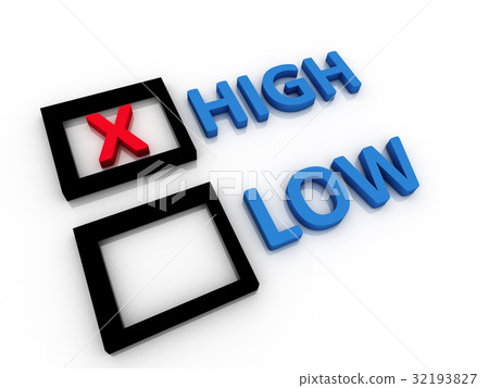 High and Low letters - 3d concept illustration 32193827
